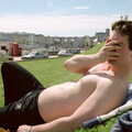 Riki gets his kit off on Plymouth Hoe, Uni: The End of Easter Holidays, Ford Cottage and Plymouth Hoe, Hampshire and Devon - 10th April 1986