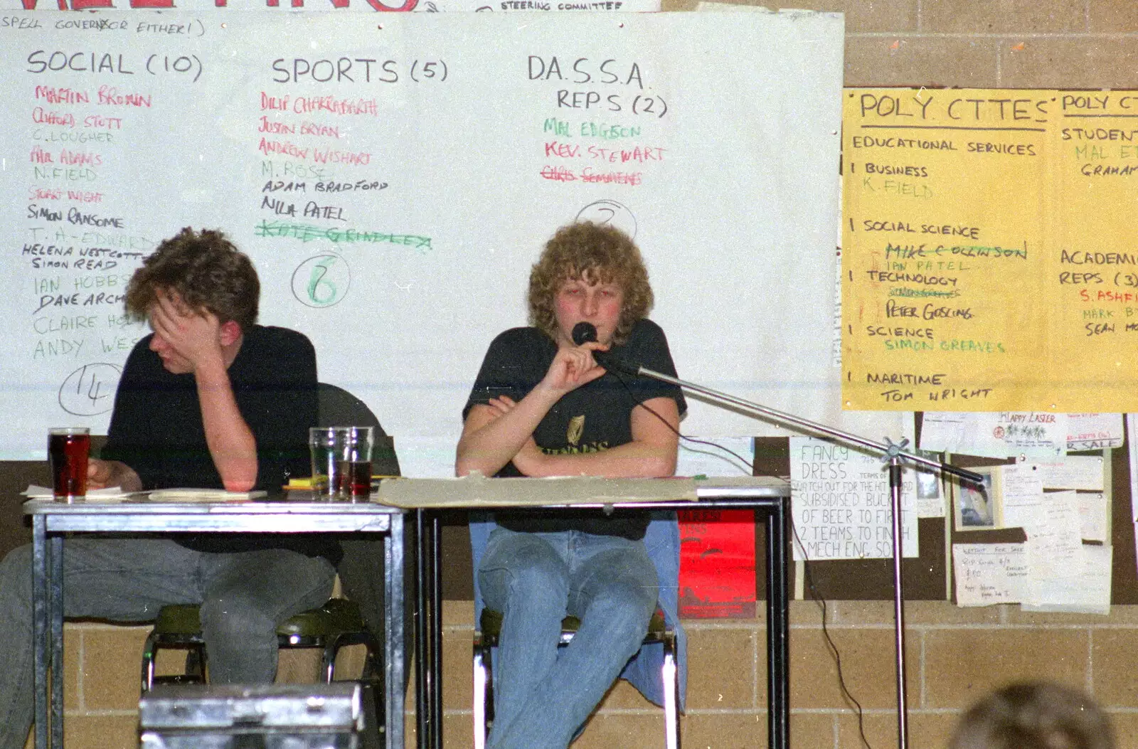 Rich Arnold keeps things under control, from Uni: Student Politics, and Hanging Around The Hoe, Plymouth - 12th April 1986