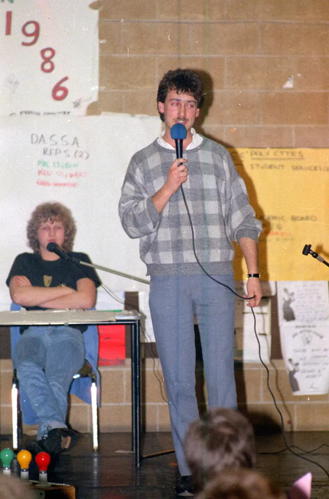 Mark Wilkins gives his speech, from Uni: Student Politics, and Hanging Around The Hoe, Plymouth - 12th April 1986