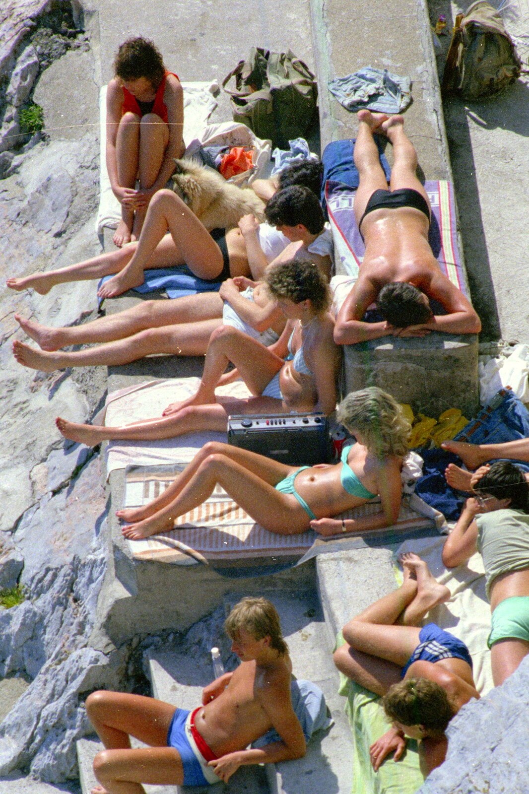 Sunbathing on the Hoe from Uni: Student Politics, and Hanging Around The Hoe, Plymouth - 12th April 1986