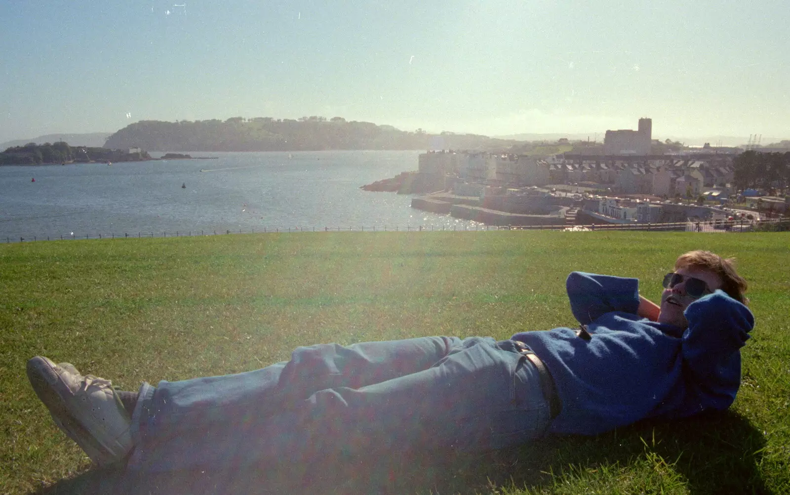 Dave Lock on Plymouth Hoe, from Uni: Student Politics, and Hanging Around The Hoe, Plymouth - 12th April 1986