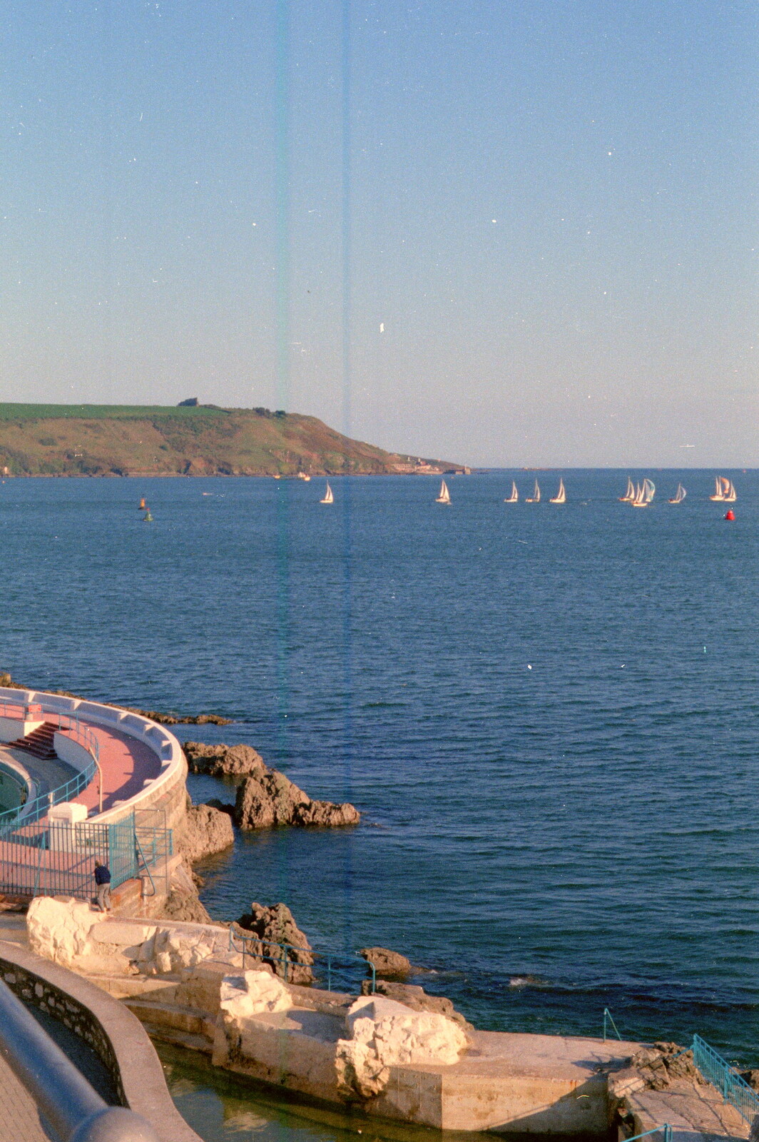 The edge of the derelict Tinside Lido from Uni: Student Politics, and Hanging Around The Hoe, Plymouth - 12th April 1986