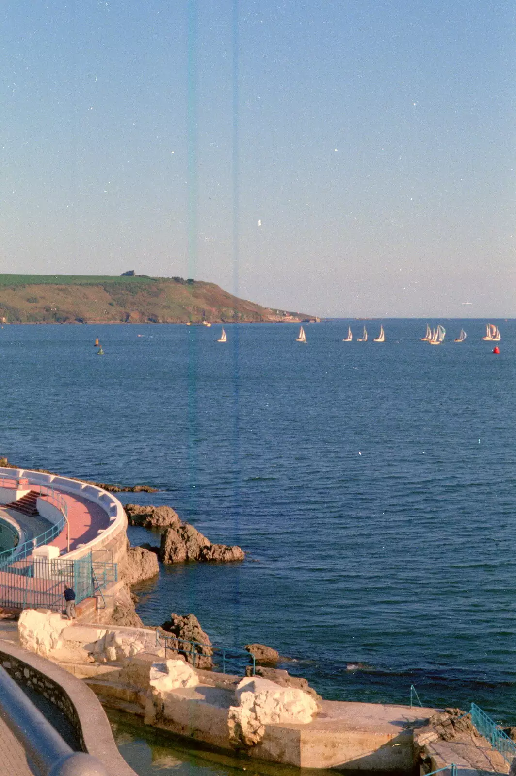 The edge of the derelict Tinside Lido, from Uni: Student Politics, and Hanging Around The Hoe, Plymouth - 12th April 1986