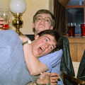 Dave got the other Dave in a stranglehold, Uni: Another Session in the James Street Vaults, Plymouth - 15th April 1986