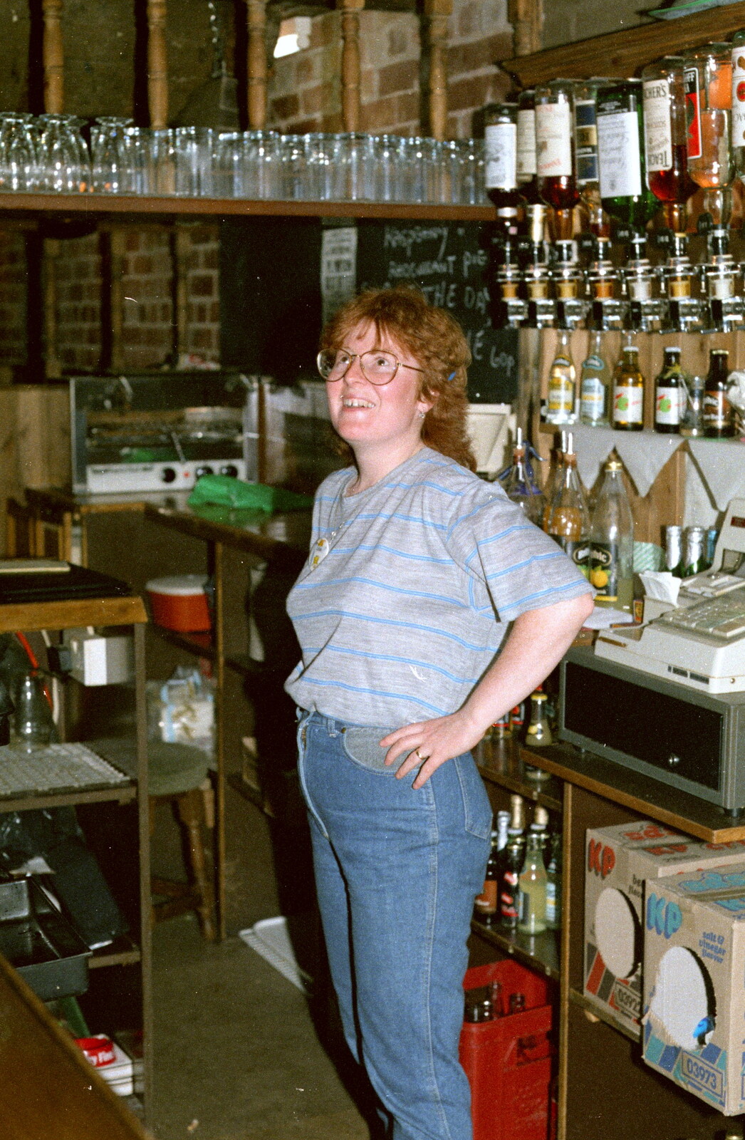 Behind the bar at the JSV from Uni: Another Session in the James Street Vaults, Plymouth - 15th April 1986