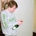 Dave pops his cork, Trotsky's Birthday, New Malden, Kingston Upon Thames - 20th April 1986