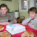 Dave surveys his birthday cake, Trotsky's Birthday, New Malden, Kingston Upon Thames - 20th April 1986