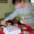 Dave sets fire to his cake, Trotsky's Birthday, New Malden, Kingston Upon Thames - 20th April 1986