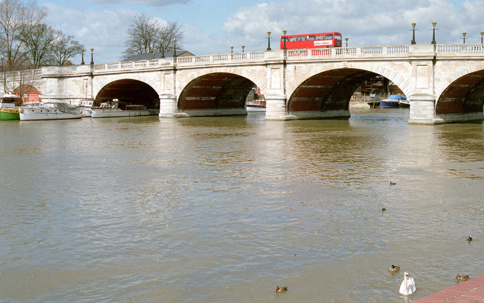 Kingston Bridge over the Thames from Trotsky's Birthday, New Malden, Kingston Upon Thames - 20th April 1986