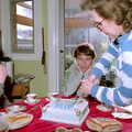 The cutting of the cake, Trotsky's Birthday, New Malden, Kingston Upon Thames - 20th April 1986