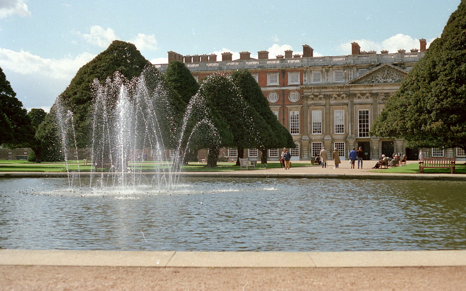 Fountains in Hampton Court's garden from Trotsky's Birthday, New Malden, Kingston Upon Thames - 20th April 1986