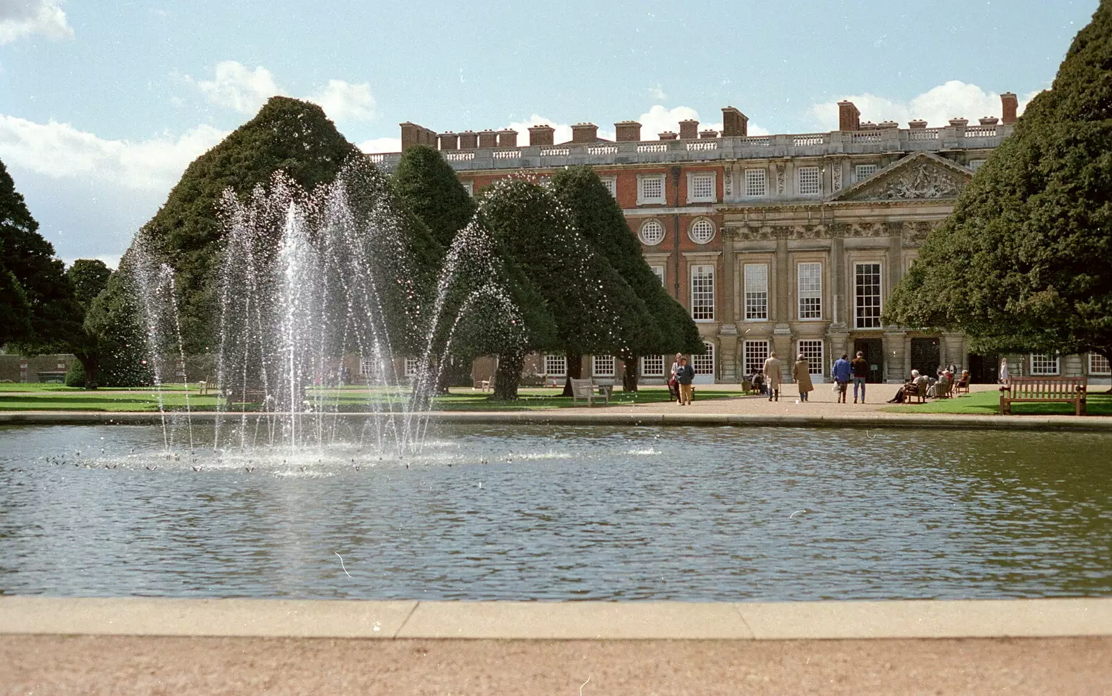 Fountains in Hampton Court's garden, from Trotsky's Birthday, New Malden, Kingston Upon Thames - 20th April 1986