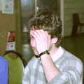 Mark tries to hide, Uni: A Breadsticks Dinner Party and a Night in PPSU, Cromwell Road, Plymouth - 28th April 1986