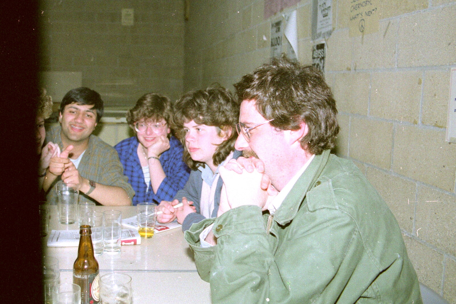 Frank, Barbara and Ed Pearce, on the right from Uni: A Breadsticks Dinner Party and a Night in PPSU, Cromwell Road, Plymouth - 28th April 1986
