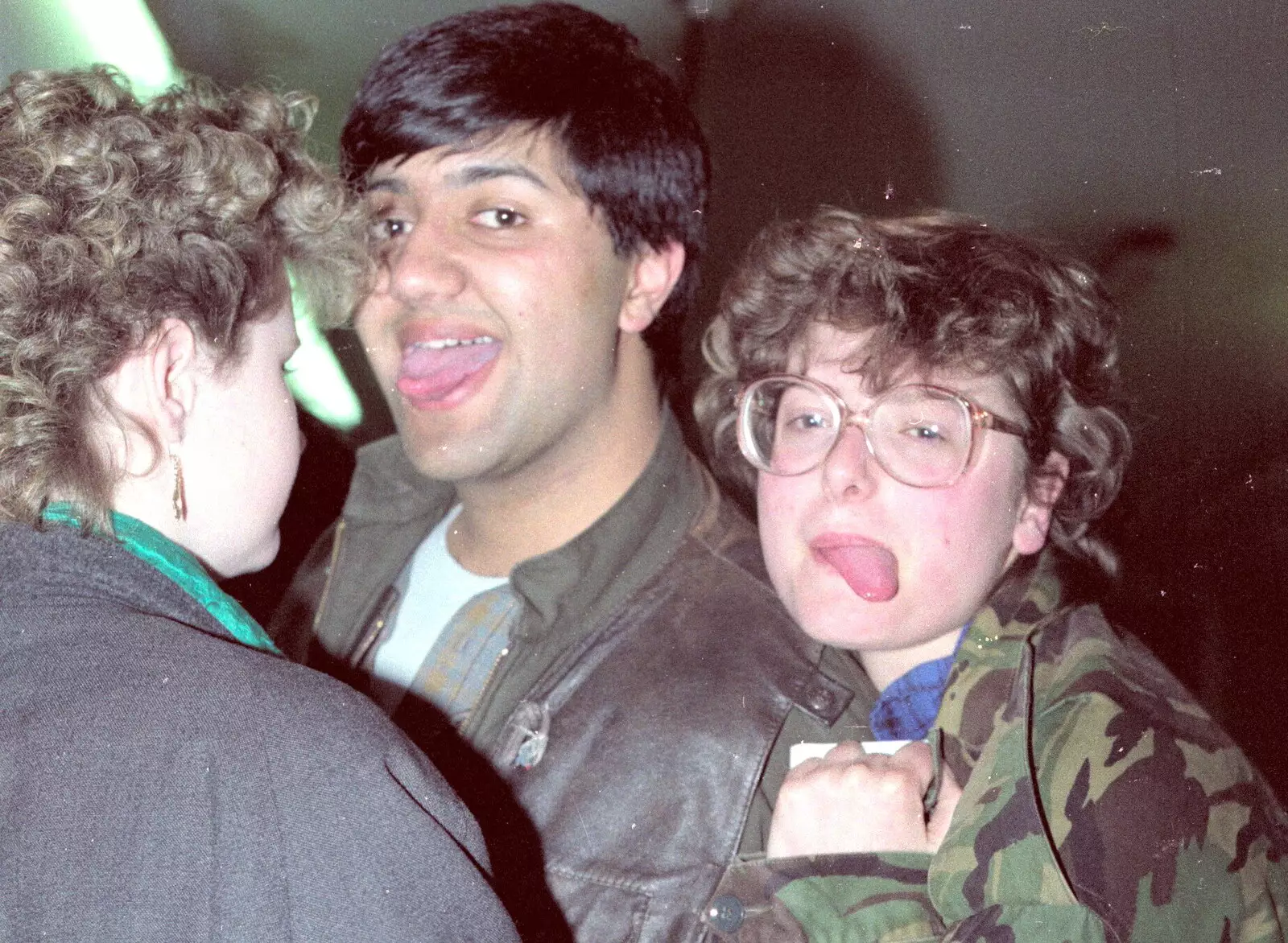 More tongue action, from Uni: A Breadsticks Dinner Party and a Night in PPSU, Cromwell Road, Plymouth - 28th April 1986