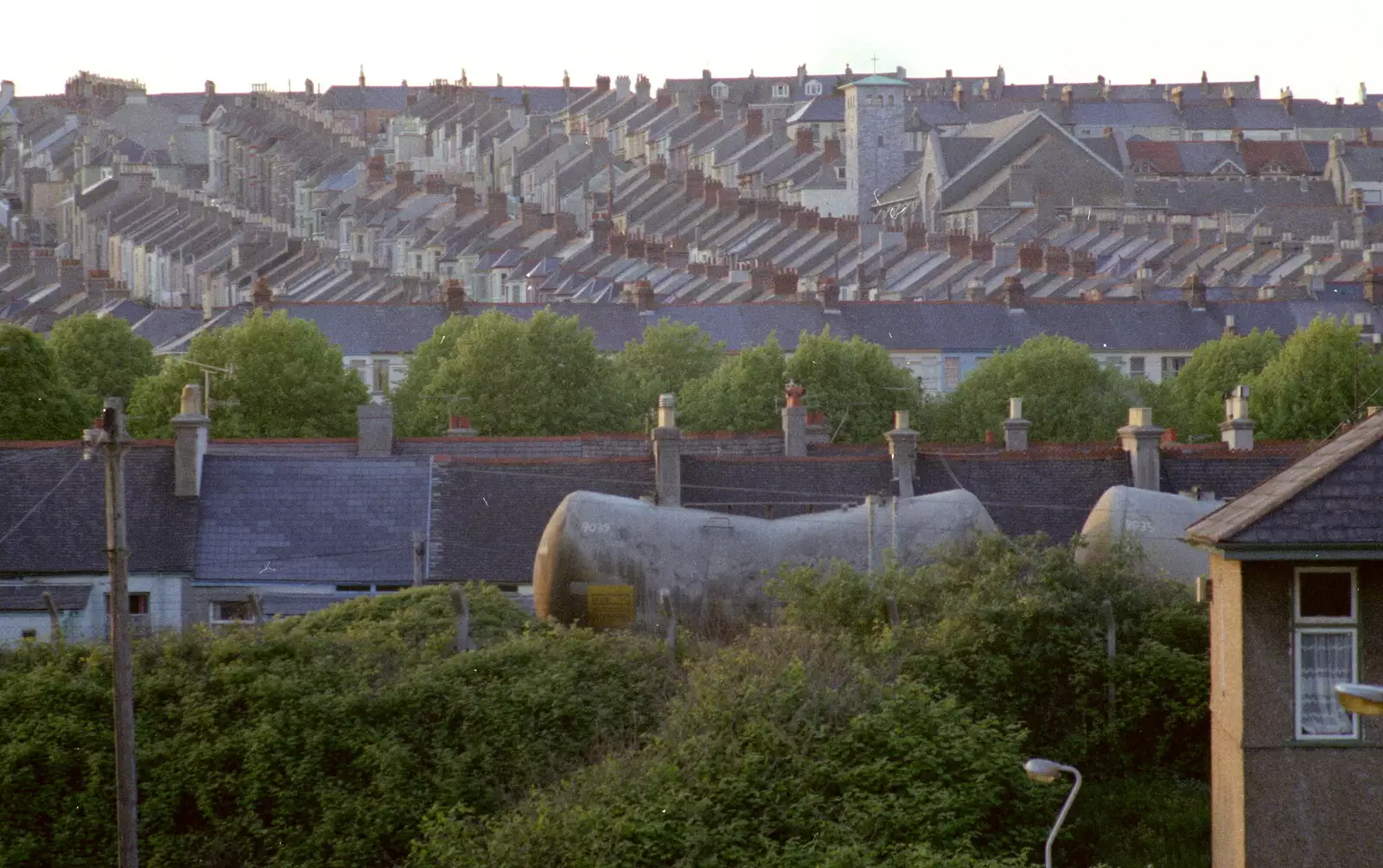 Cement wagons on the railway by Desborough Road, from Uni: Scenes of Plymouth and the PPSU Bar, Plymouth Polytechnic, Devon - 28th April 1986