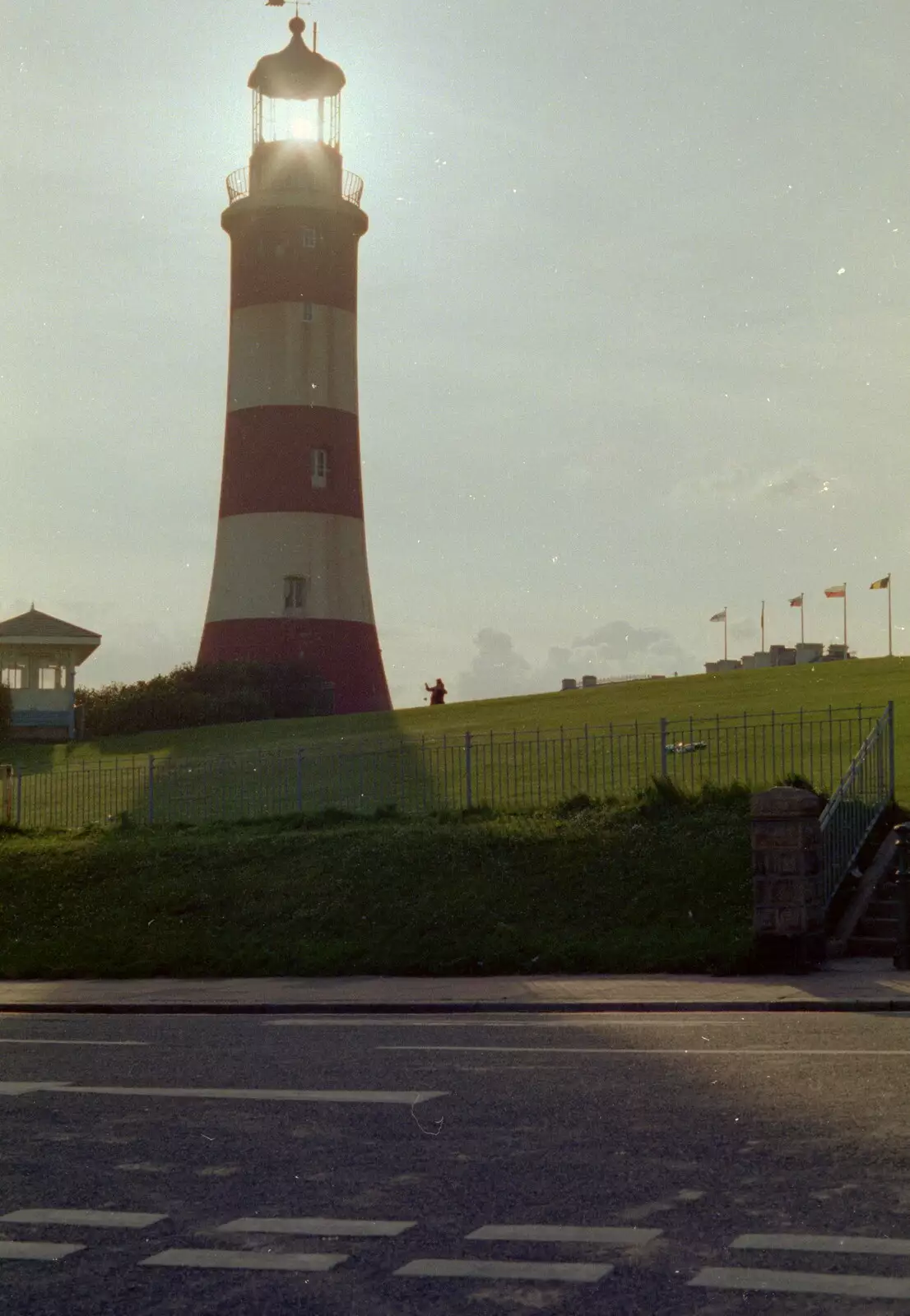 Sun through the lantern room of Smeaton's Tower, from Uni: Scenes of Plymouth and the PPSU Bar, Plymouth Polytechnic, Devon - 28th April 1986