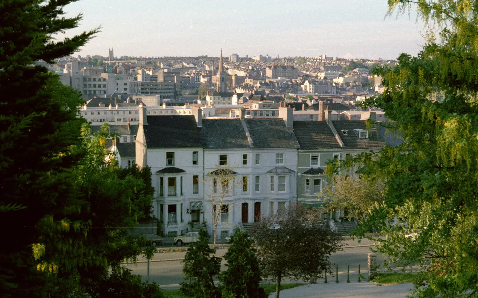 A view into the centre of Plymouth, from Uni: Scenes of Plymouth and the PPSU Bar, Plymouth Polytechnic, Devon - 28th April 1986