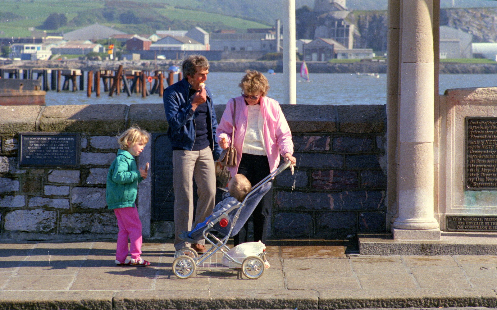 People with ice creams on the Mayflower Steps from Uni: Night and Day on the Barbican, Plymouth, Devon - 1st May 1986