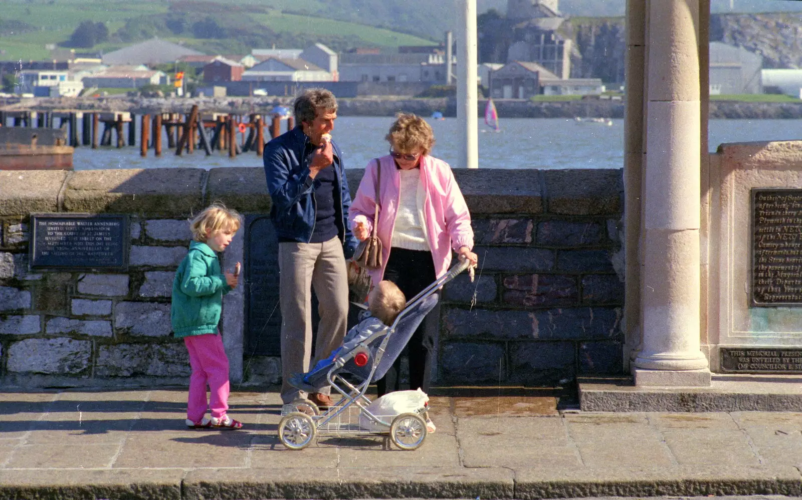 People with ice creams on the Mayflower Steps, from Uni: Night and Day on the Barbican, Plymouth, Devon - 1st May 1986