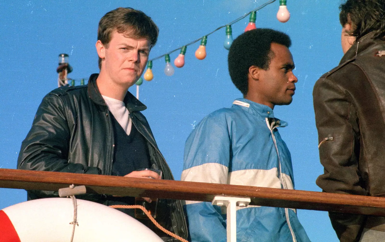 Dave Lock and Simon Bento, from Uni: A Student Booze Cruise, Plymouth Sound, Devon - 2nd May 1986