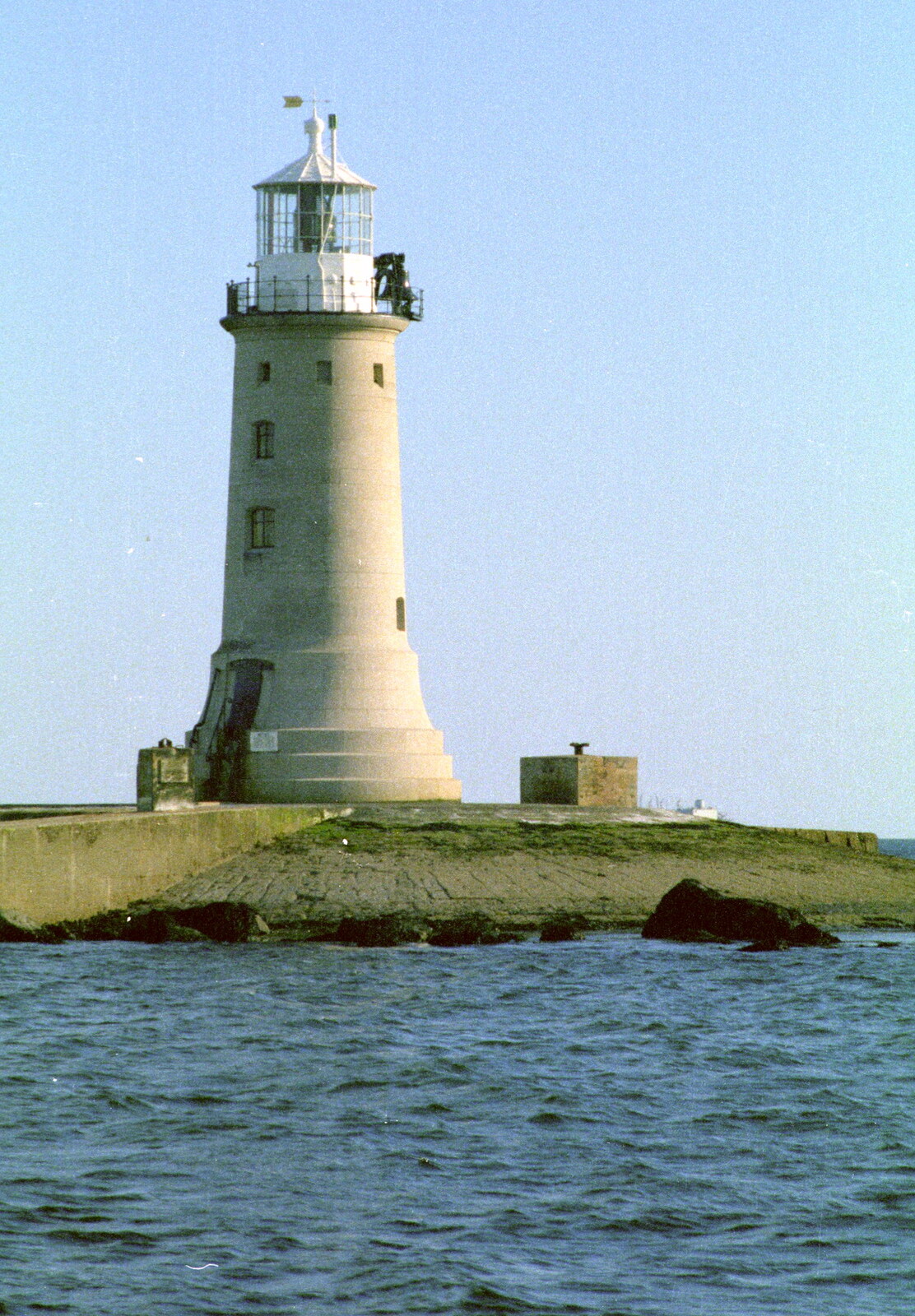 The lighthouse on the end of the breakwater  from Uni: A Student Booze Cruise, Plymouth Sound, Devon - 2nd May 1986