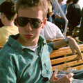 Mike Bey with his 'V'-inspired shades, Uni: A Student Booze Cruise, Plymouth Sound, Devon - 2nd May 1986
