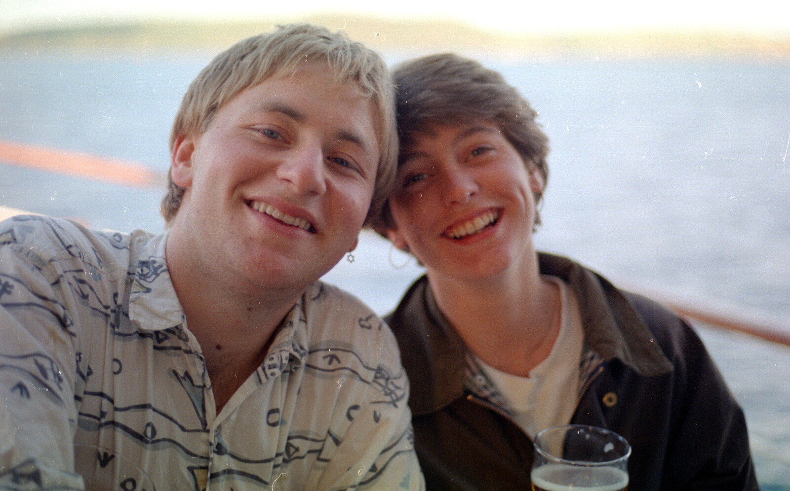 Nick Aarons and friend from Uni: A Student Booze Cruise, Plymouth Sound, Devon - 2nd May 1986