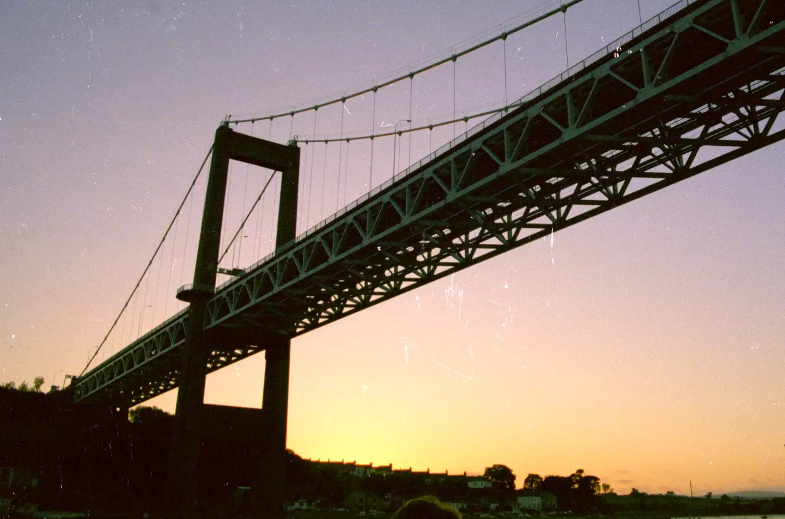 The Tamar road bridge, from Uni: A Student Booze Cruise, Plymouth Sound, Devon - 2nd May 1986