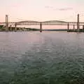 The other side of the Two Tamar bridges, Uni: A Student Booze Cruise, Plymouth Sound, Devon - 2nd May 1986