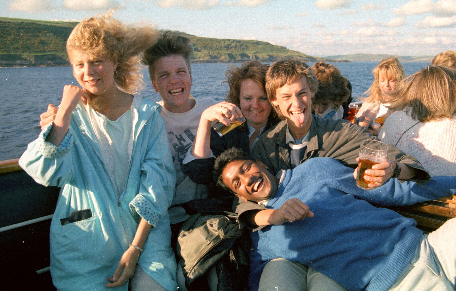 A bunch of fellow students from Uni: A Student Booze Cruise, Plymouth Sound, Devon - 2nd May 1986