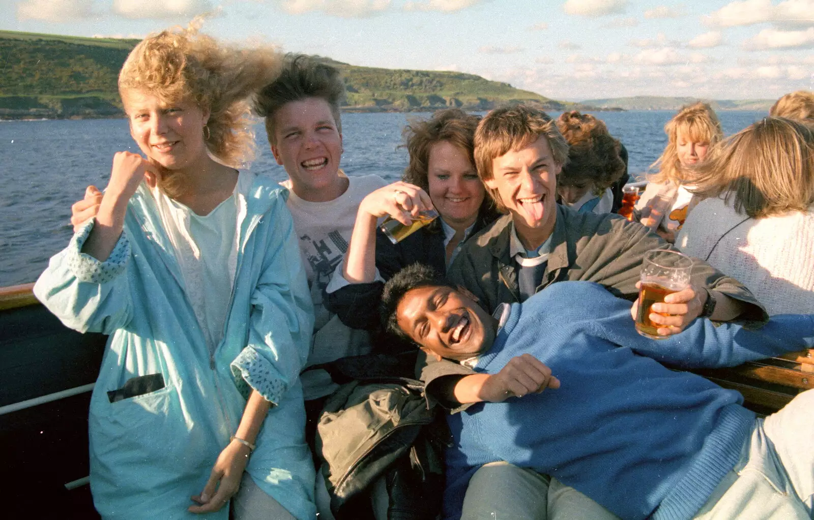 A bunch of fellow students, from Uni: A Student Booze Cruise, Plymouth Sound, Devon - 2nd May 1986