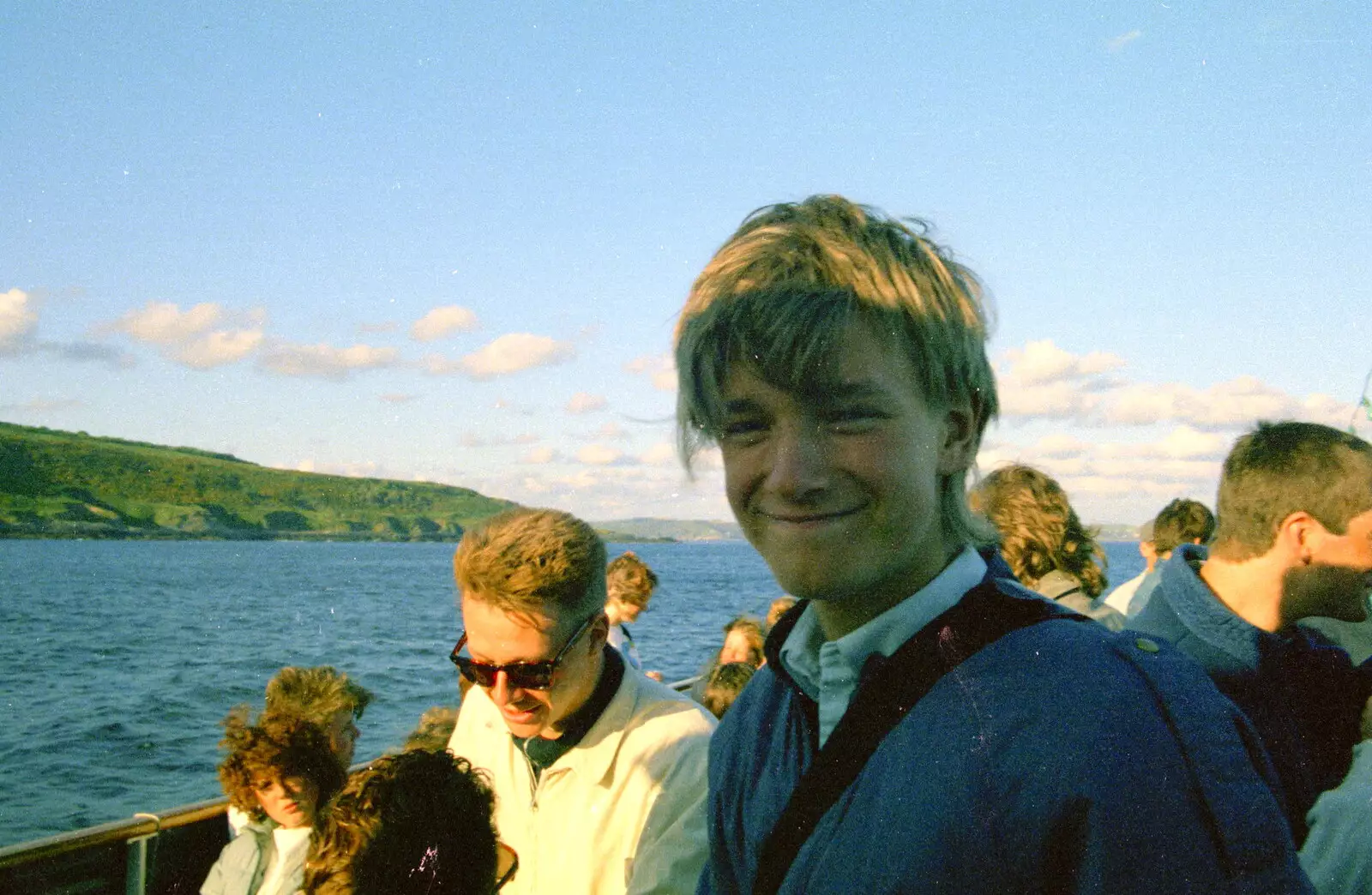 Nosher looks a bit nerdy, from Uni: A Student Booze Cruise, Plymouth Sound, Devon - 2nd May 1986