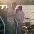 Dunwoody comes down stairs with a pint, Uni: A Student Booze Cruise, Plymouth Sound, Devon - 2nd May 1986