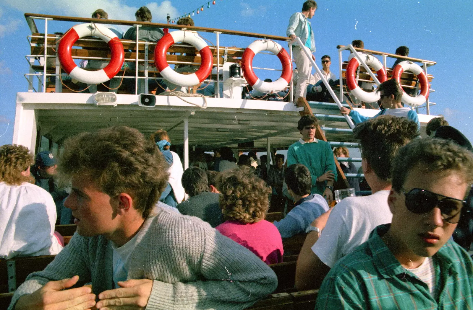 Malc and Mike and a boatload of students, from Uni: A Student Booze Cruise, Plymouth Sound, Devon - 2nd May 1986