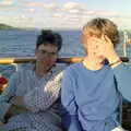 Tim Collins and friend, Uni: A Student Booze Cruise, Plymouth Sound, Devon - 2nd May 1986