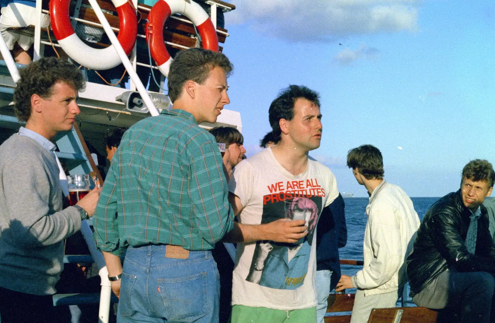 Ian Dunwoody with his favourite t-shirt, from Uni: A Student Booze Cruise, Plymouth Sound, Devon - 2nd May 1986