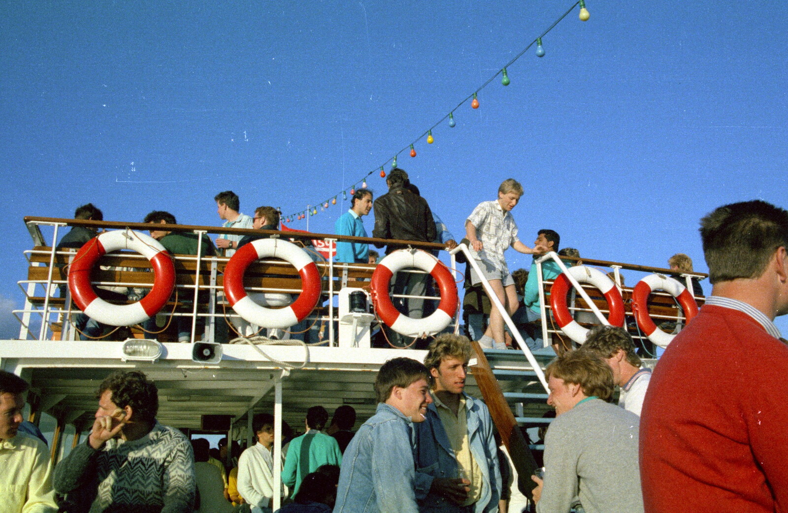 Piles of students from Uni: A Student Booze Cruise, Plymouth Sound, Devon - 2nd May 1986