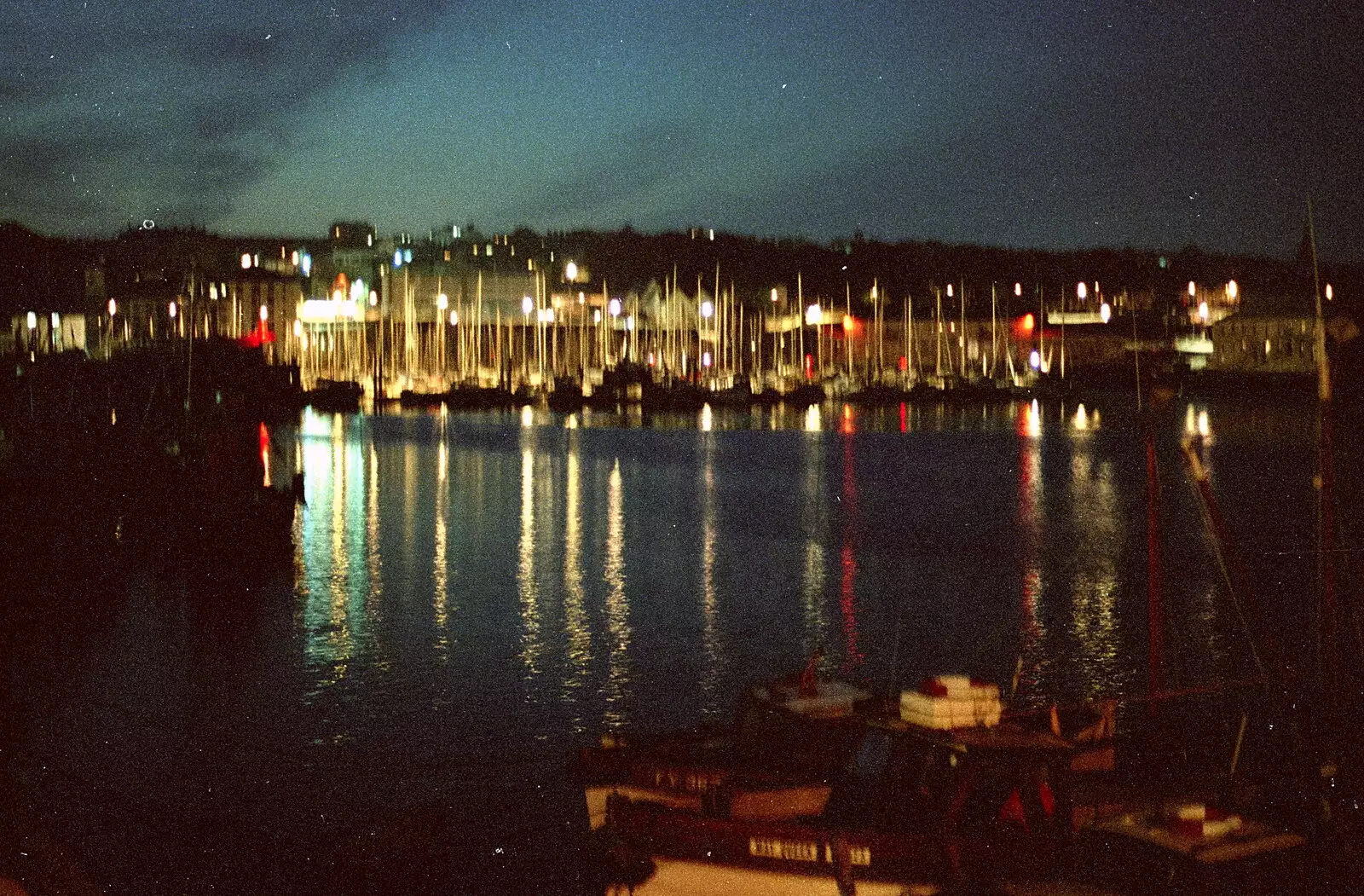 A blurry night-time Barbican, from Uni: A Plymouth Hoe Panorama, Plymouth, Devon - 7th May 1986