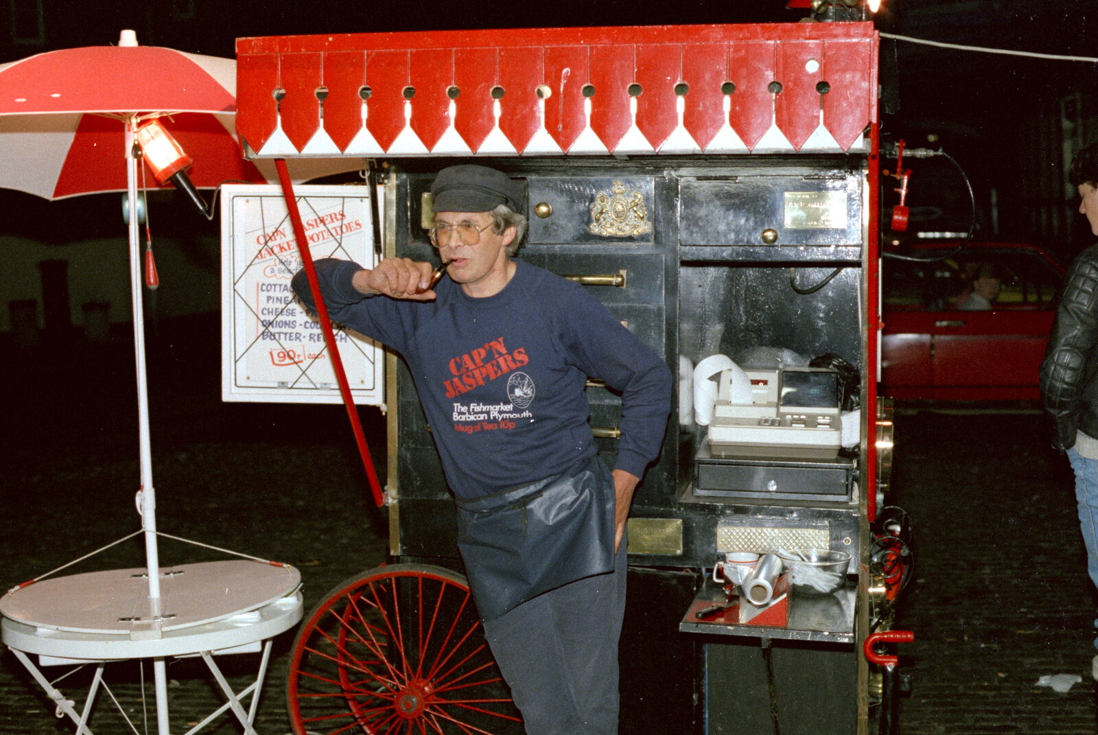Capn's Jasper's potato stall, by the Fish Market from Uni: A Plymouth Hoe Panorama, Plymouth, Devon - 7th May 1986