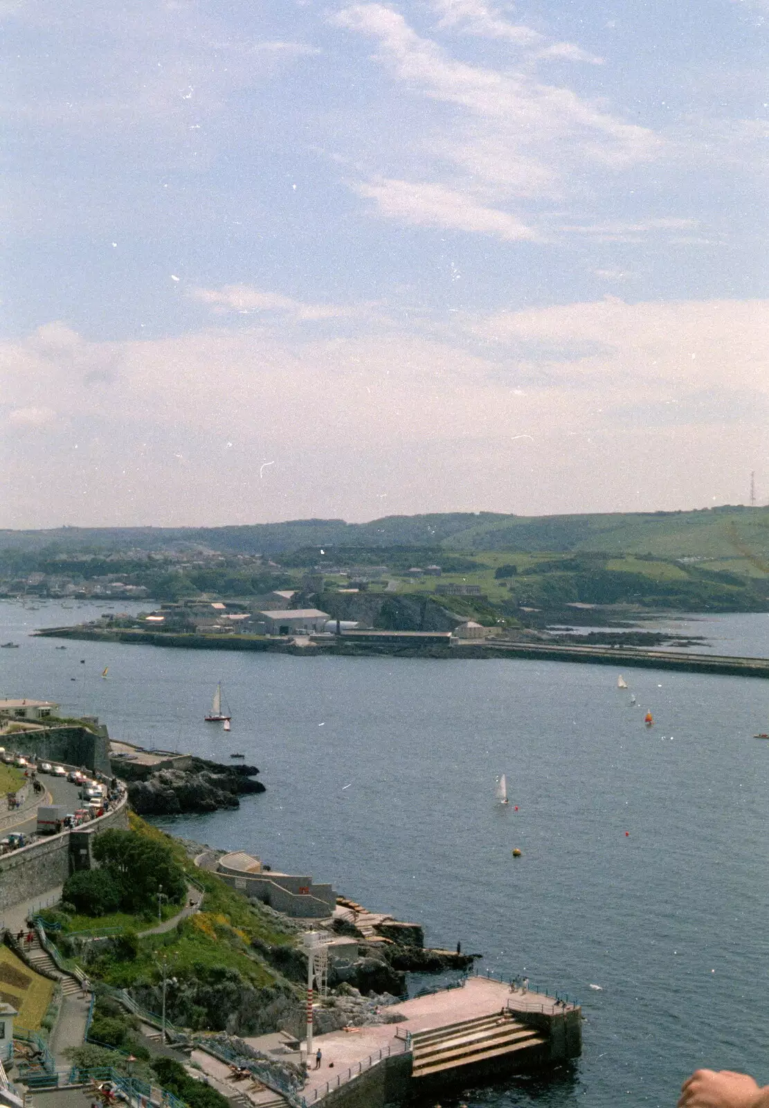 Plymouth Sound and the Mount Batten Centre, from Uni: A Plymouth Hoe Panorama, Plymouth, Devon - 7th May 1986