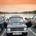 Michelle and Ruth pile out of their Mini, Uni: The Plymouth Polytechnic Satique Project, Salcombe and Plymouth - 10th May 1986