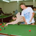 Dave and Malc play pool, Uni: Riki And Dave's Place, Sutherland Road, Plymouth - 12th May 1986