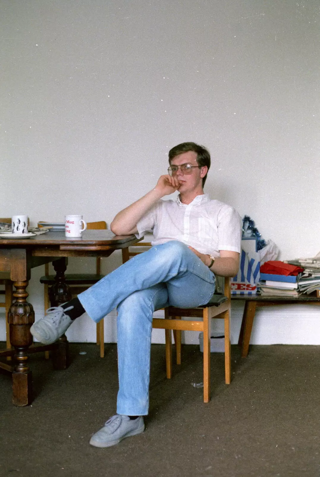 Dave Lock looks pensive, from Uni: Riki And Dave's Place, Sutherland Road, Plymouth - 12th May 1986