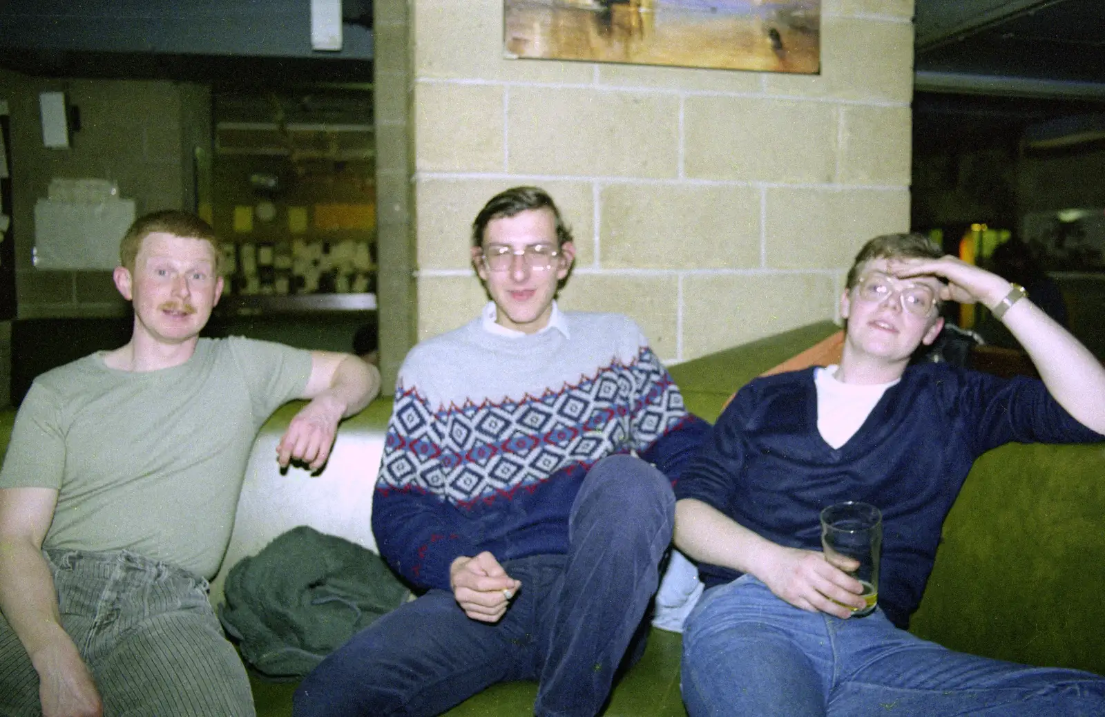 Mark the Landlord, Dobbs and Dave in the SU, from Uni: A Tutorial Miscellany and Cromwell Road, Plymouth Polytechnic, Devon - 14th May 1986