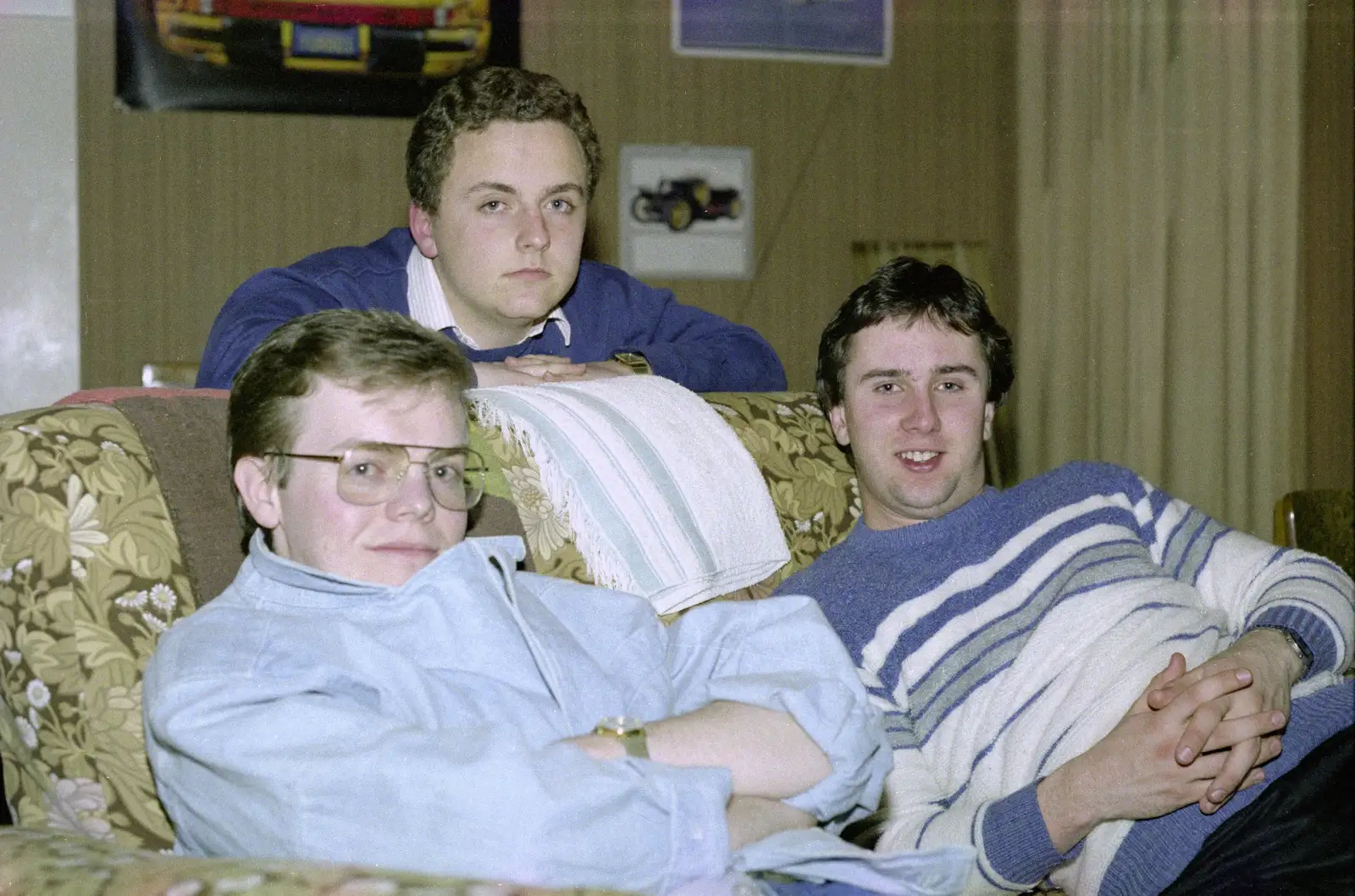 Dave Lock, Feature and Riki in Feature's flat, from Uni: A Tutorial Miscellany and Cromwell Road, Plymouth Polytechnic, Devon - 14th May 1986
