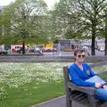 Dave Lock sits on a bench near Royal Parade, Uni: A Tutorial Miscellany and Cromwell Road, Plymouth Polytechnic, Devon - 14th May 1986