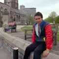 Riki sits on a wall by Whimple Street, Uni: A Tutorial Miscellany and Cromwell Road, Plymouth Polytechnic, Devon - 14th May 1986