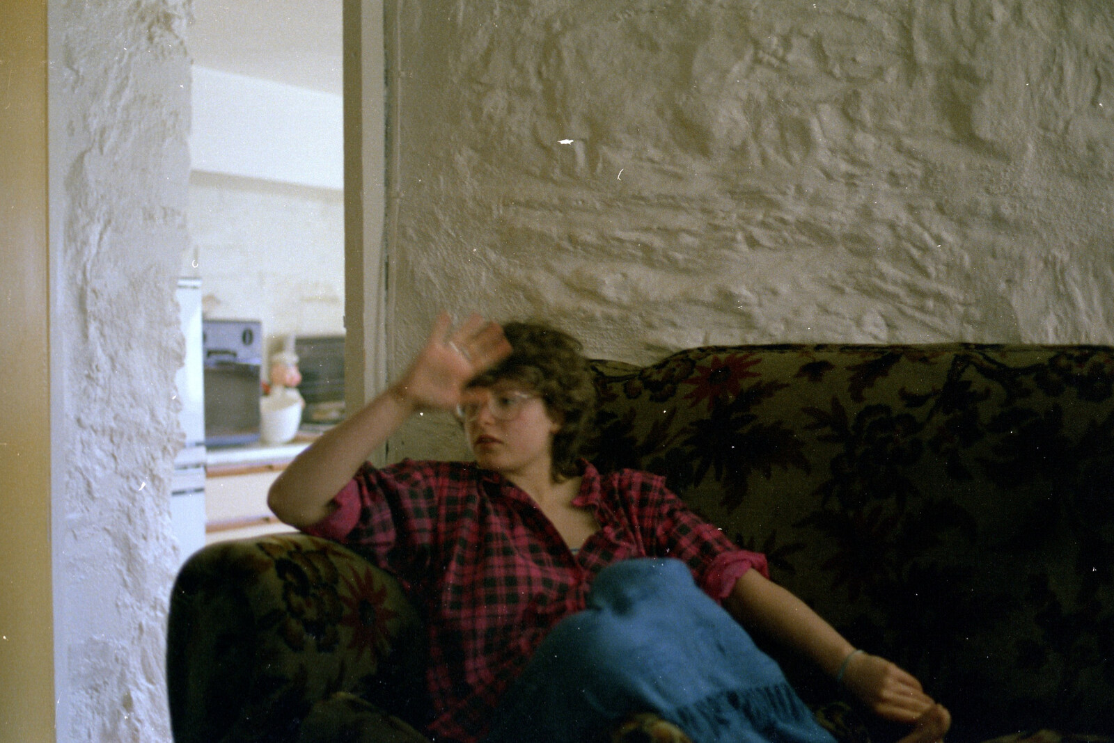 Barbara waves around from Uni: Neath Road and a JSV Happy Hour, Plymouth - 15th May 1986