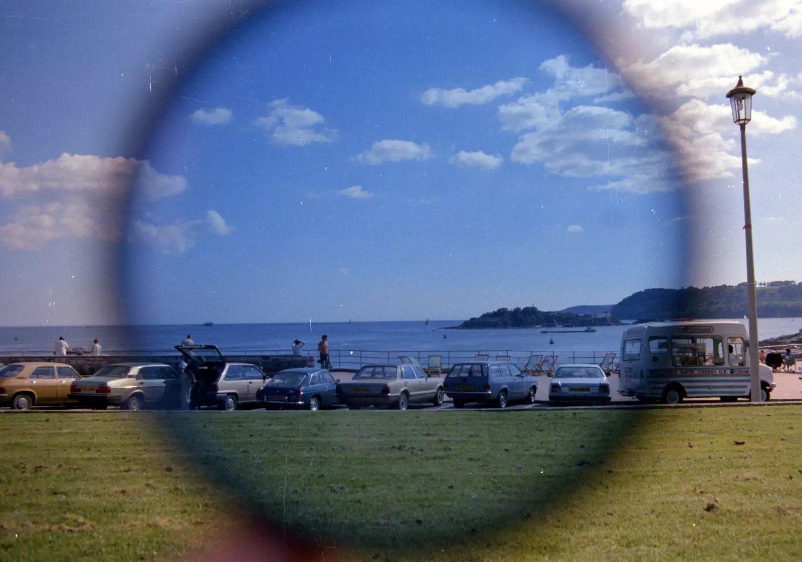 Looking at Plymouth Sound through an 80B filter, from Uni: Phil and Anna Visit Nosher, Plymouth, Devon - 18th May 1986